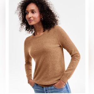 Charter Club Women's 100% Cashmere Camel/Heather Crew Neck Sweater